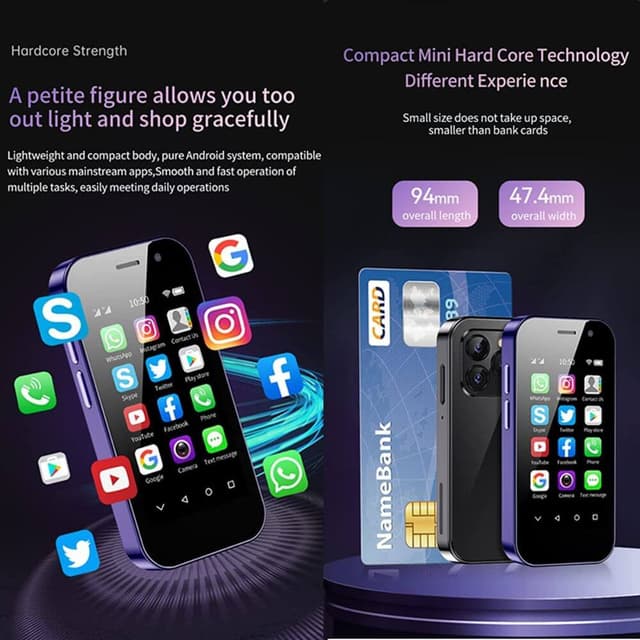 موبايل صغير ميني آيفون XS14 برو أندرويد Soyes XS14 Pro 4G Mini Smartphone