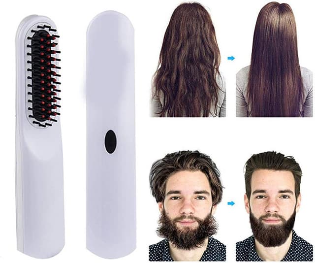 مشط اللحية الحراري 2600 مللي أمبير Cordless Hair Straightener Ionic Hair