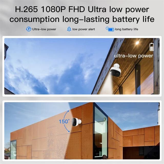 كاميرا مراقبة خارجية بالطاقة الشمسية والبطارية Smart Wireless Battery Camera With Solar Panel