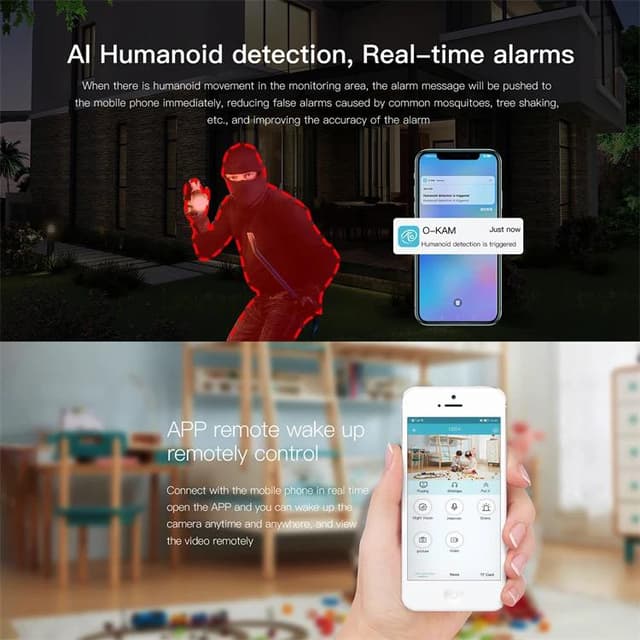 كاميرا مراقبة خارجية بالطاقة الشمسية والبطارية Smart Wireless Battery Camera With Solar Panel