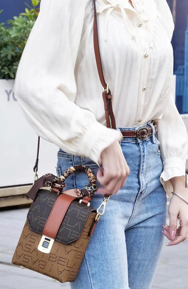 حقيبه نسائيه جلد بالبصمة Women's Smart Fingerprint Lock Bag