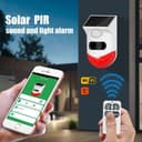 جهاز انذار ضد السرقة حساس حركة بالطاقة الشمسية مع ريموت Wifi solar outdoor infrared alarm