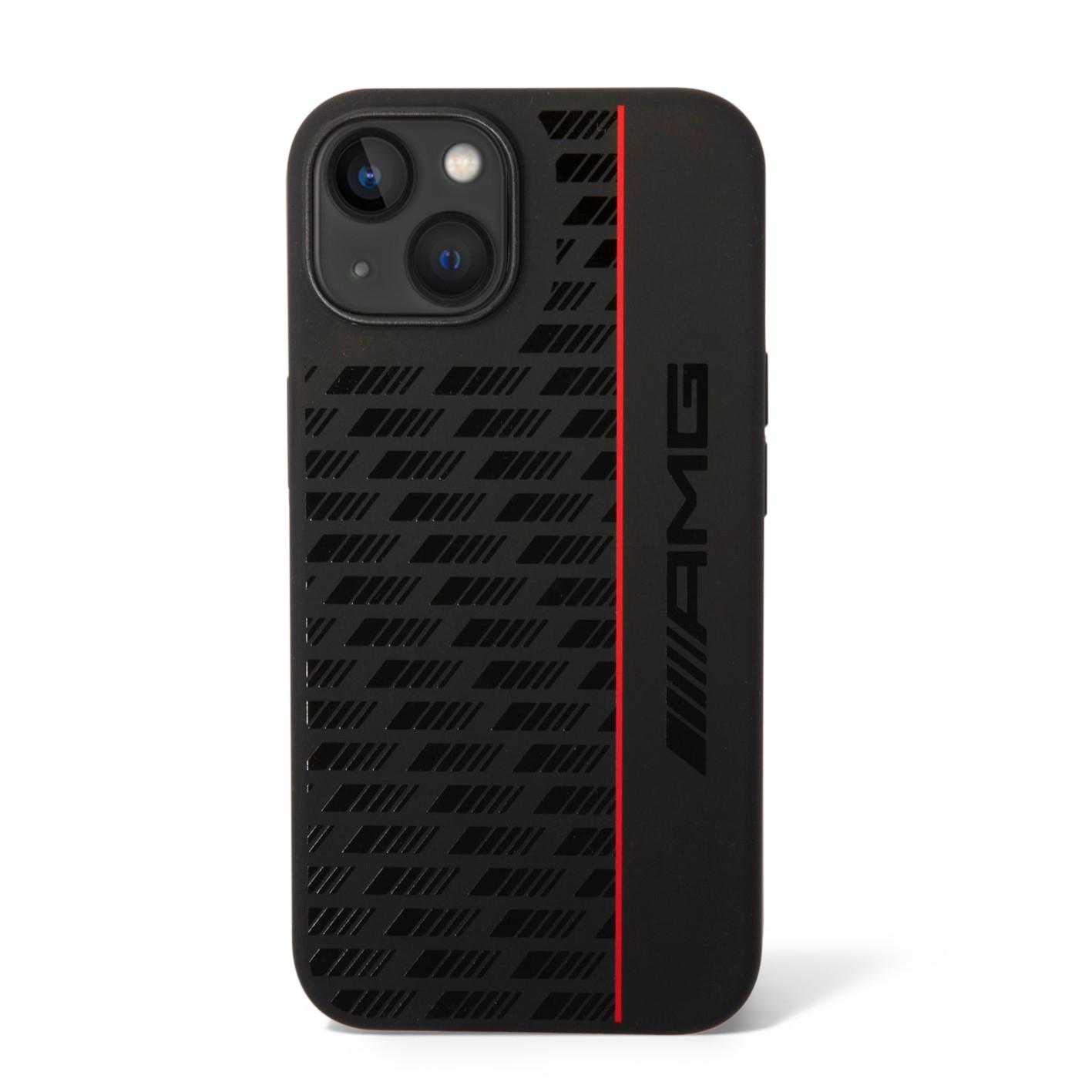 AMG Liquid Silicone Case With Carbon Pattern For iPhone 14 - Black [ AMHCP14S2SPCK ]