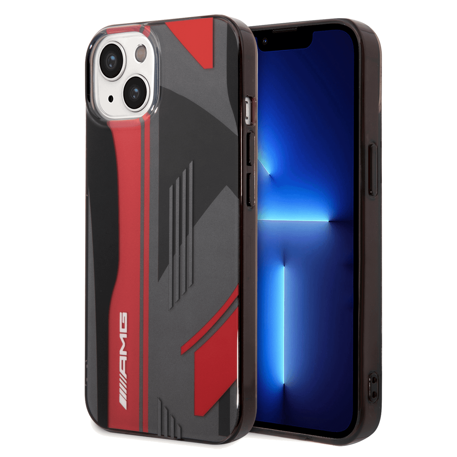 AMG Transparent Double Layer Case Expressive Graphic Design For iPhone 14 - Black/Red [ AMHCP14S2DMAA ]