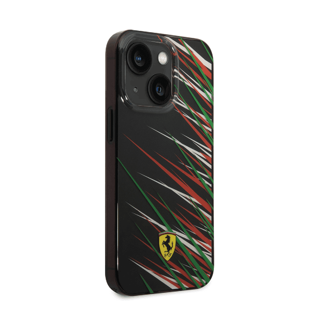 كفر ايفون 14 بولي كربون وسيلكون طباعة مزدوجة فيراري أسود Ferrari PC/TPU Case With Double Layer Grass Print - SW1hZ2U6MTM2Nzg5OA==