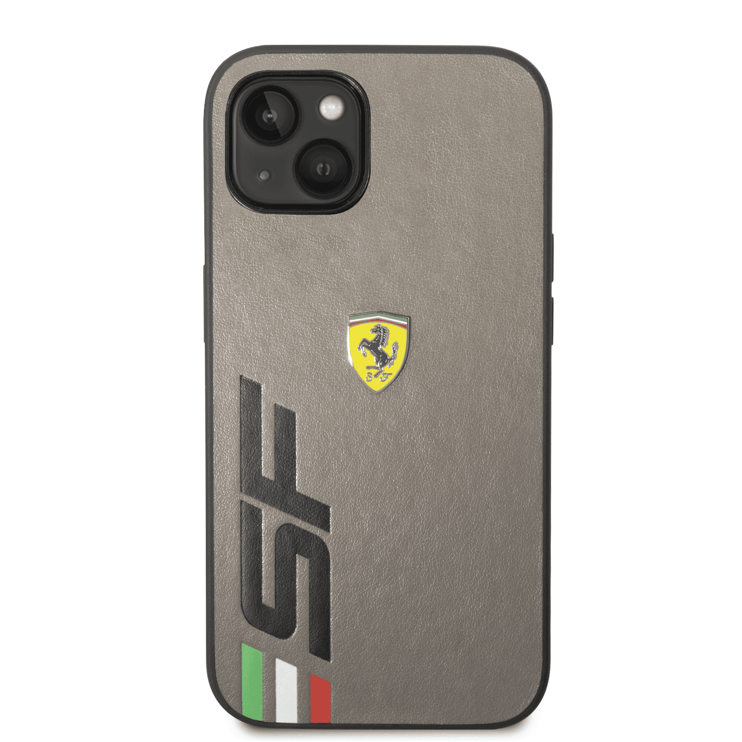 Ferrari PU Leather Case With Printed Big SF Logo For iPhone 14 Plus - Grey [ FEHCP14MPSFG ]