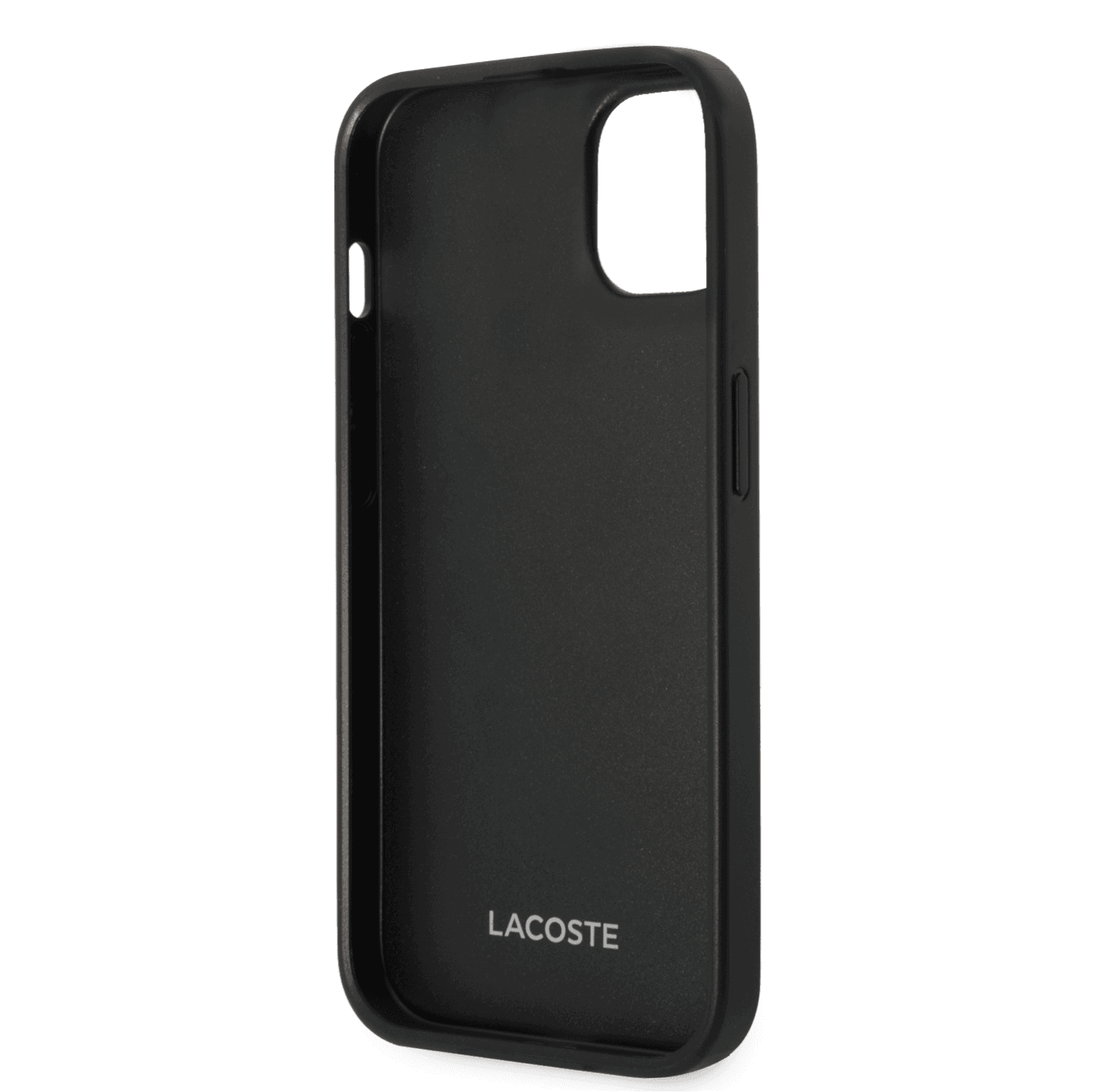 Lacoste Hard Case Iconic Petit Pique PU Woven Logo Estragon For iPhone 14 - Black [ LCHCP14SPVCK ]