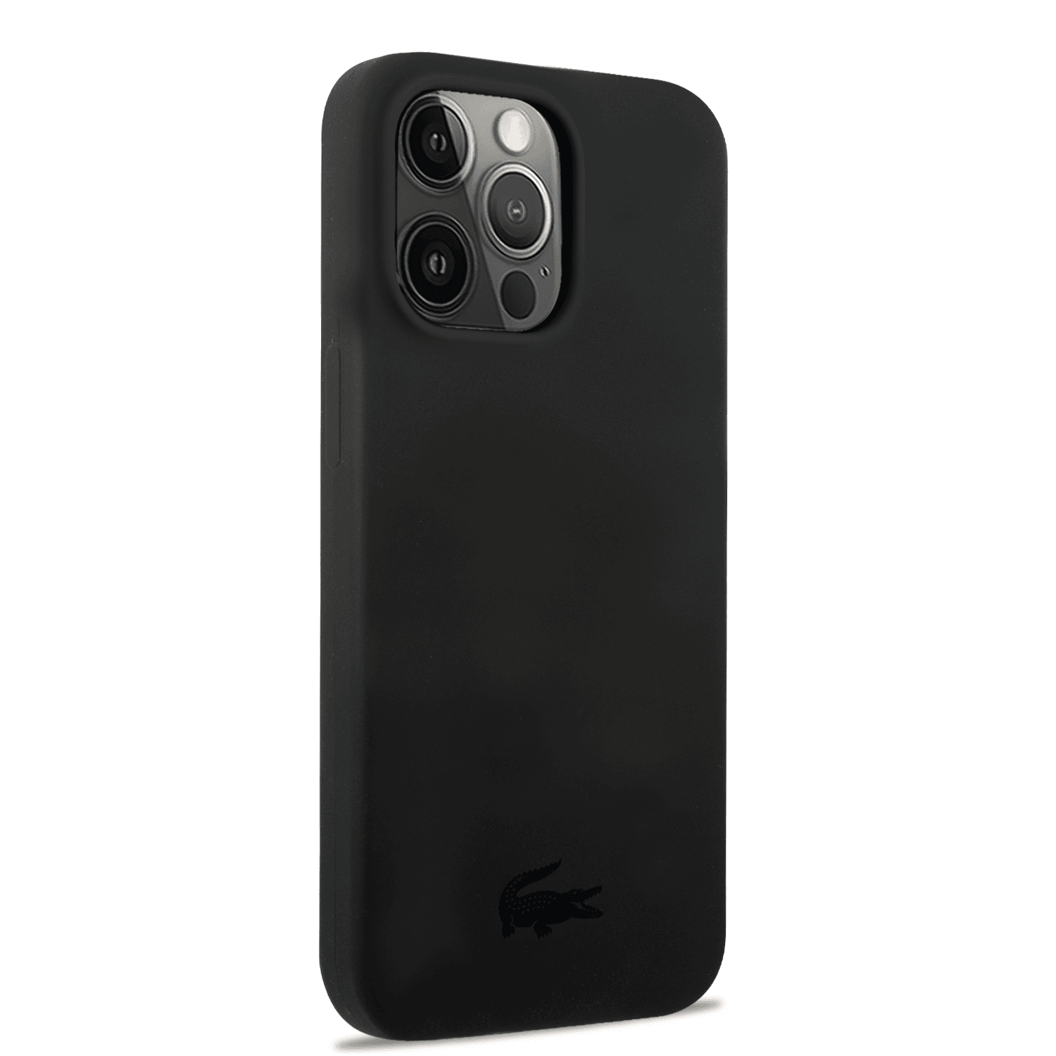 Lacoste HC Liquid Silicone & Microfiber Glossy Printing Logo Case For iPhone 14 Pro Max - Black [ LCHCP14XSK ]