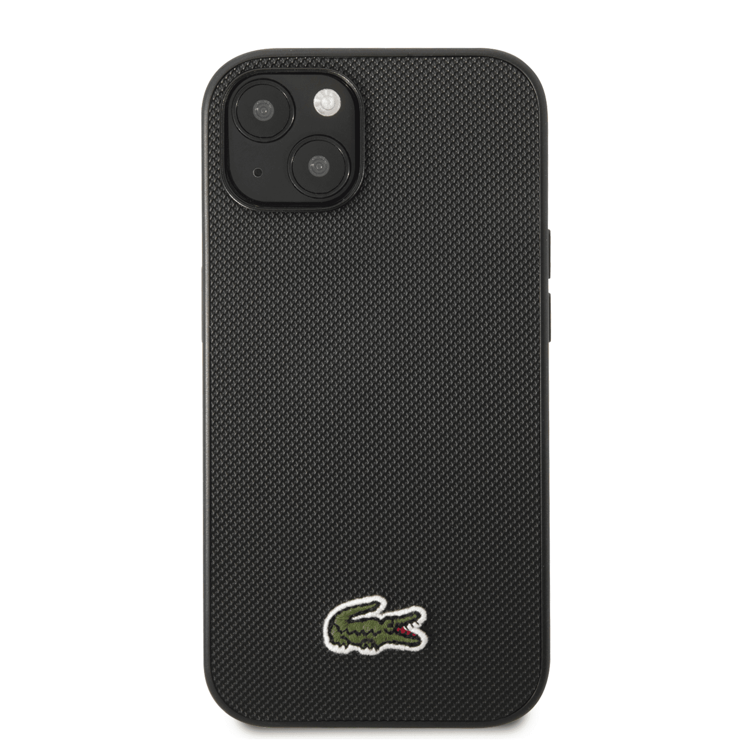 Lacoste Hard Case Iconic Petit Pique PU Woven Logo Estragon For iPhone 14 Plus - Black [ LCHCP14MPVCK ]