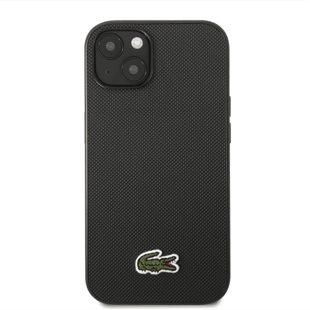 Lacoste Hard Case Iconic Petit Pique PU Woven Logo Estragon For iPhone 14 Plus - Black [ LCHCP14MPVCK ] - SW1hZ2U6MTM5MjYwMQ==