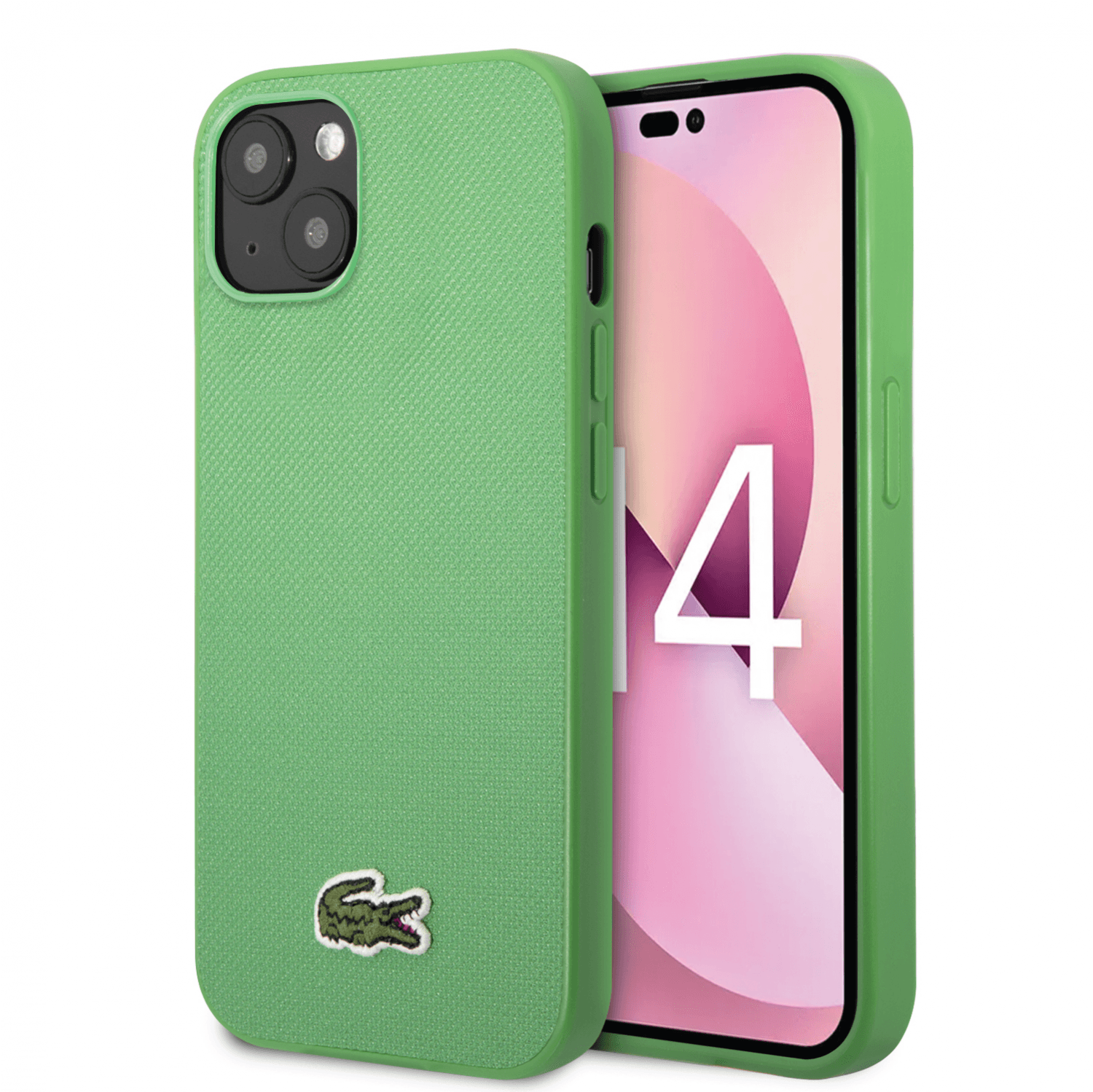 Lacoste Hard Case Iconic Petit Pique PU Woven Logo Estragon For iPhone 14 Plus - Green [ LCHCP14MPVCN ]