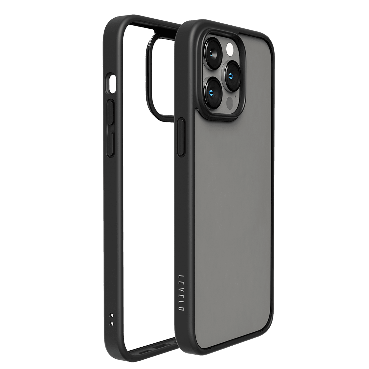 Levelo Solo iPhone 14 Pro Max Clear Back Case - Black [ LVLSOLO14PM-BK ]