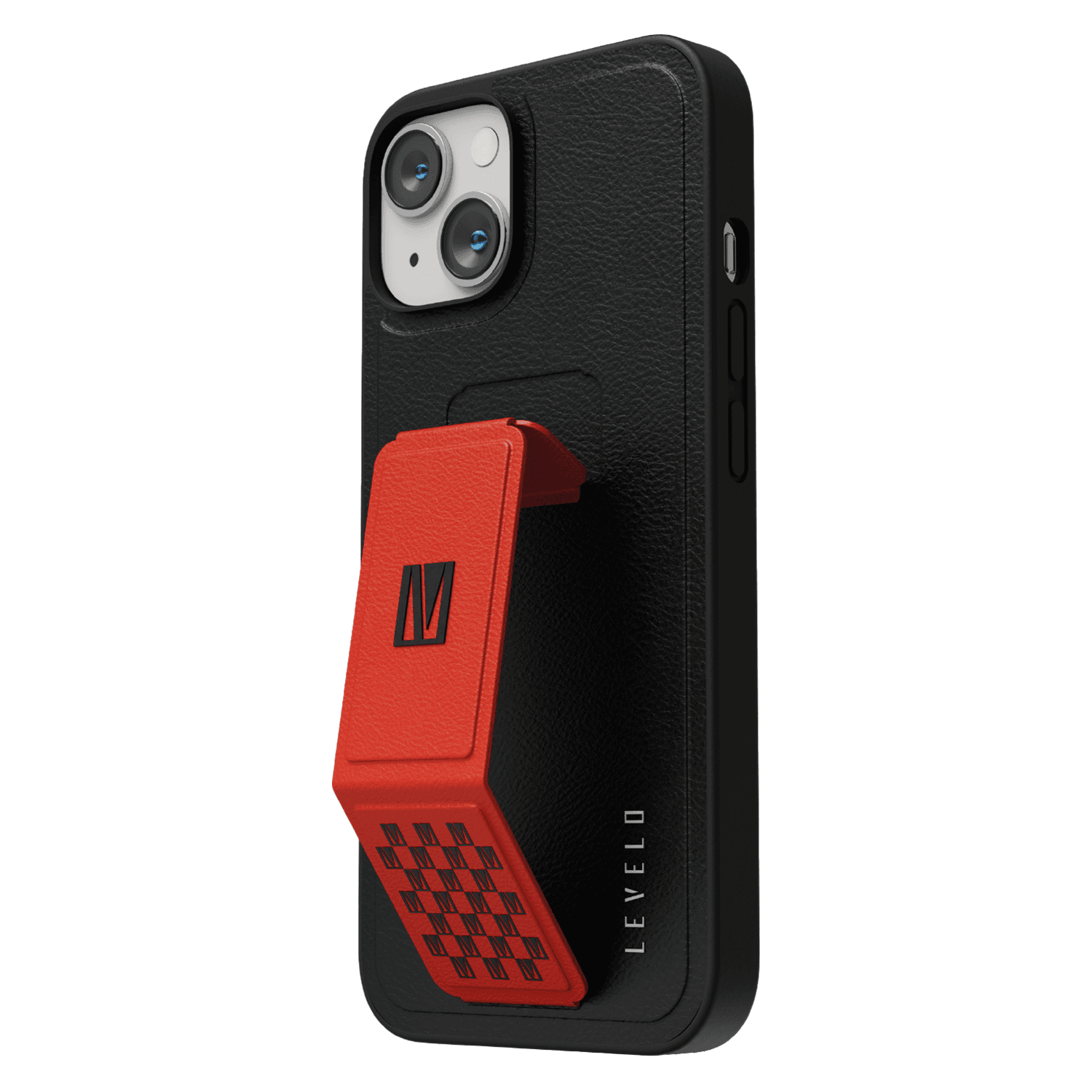 Levelo Morphix Gripstand iPhone 14 PU Leather Case - Red [ LVLMORPHIX14-RD ]