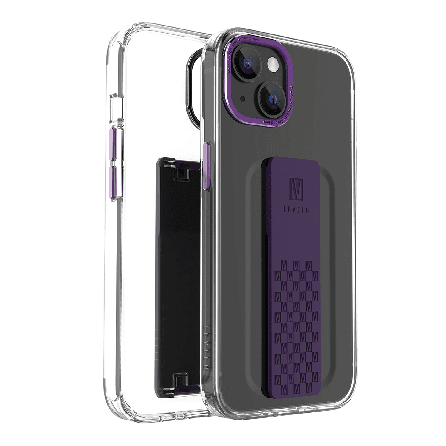 Levelo Graphia iPhone 14 IMD Clear Case - Purple [ LVLGRAPHIA14-PUR ]