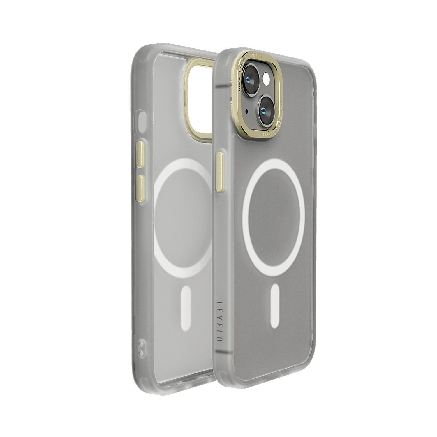 Levelo Magsafe Kayo iPhone 14 Matte Back Case - Matte Clear/Champagne [ LVLMAGKAYO14-MCCH ]