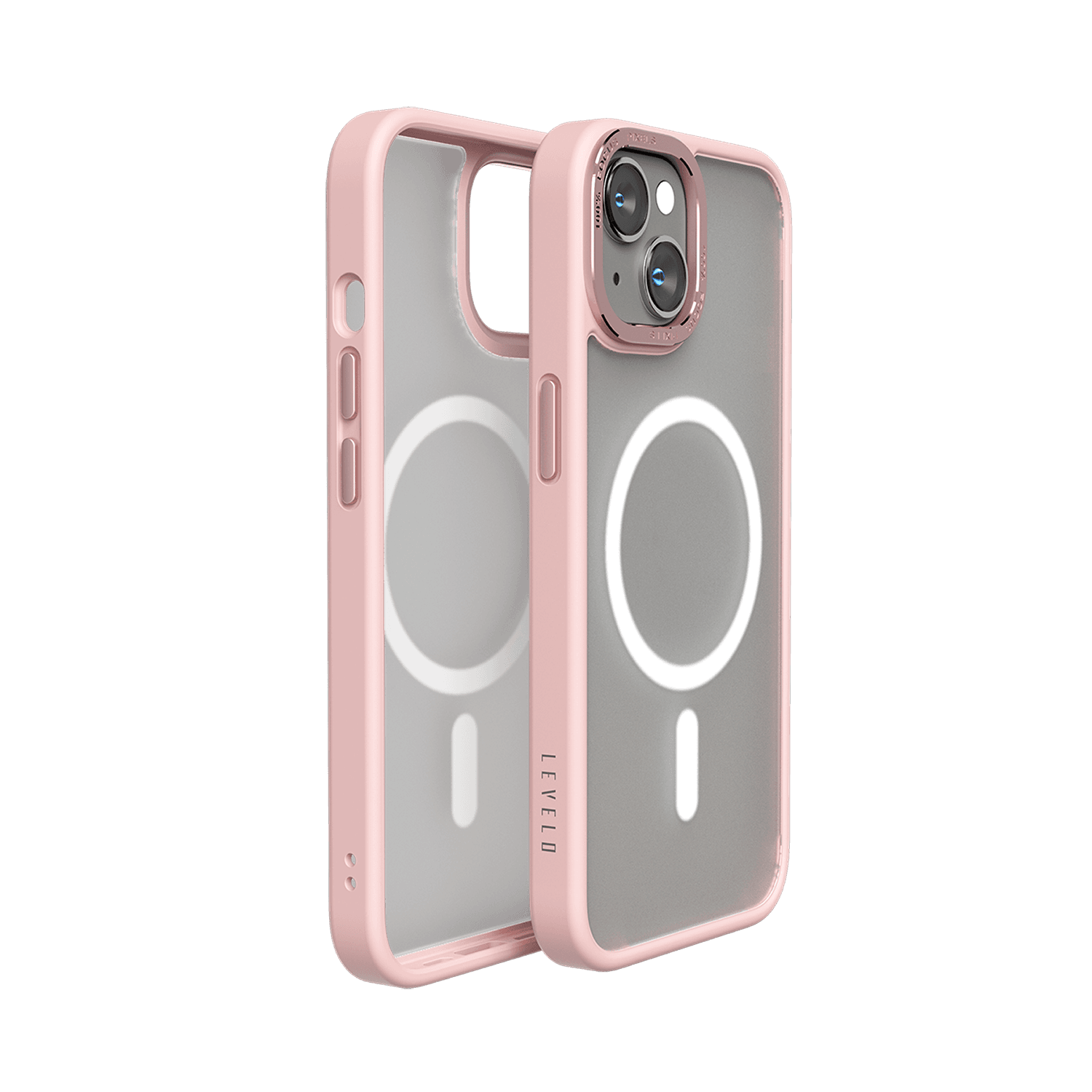 Levelo Magsafe Kayo iPhone 14 Matte Back Case - Matte Clear/Pink [ LVLMAGKAYO14-MCPK ]