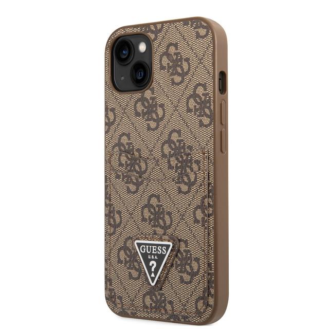 Guess 4G Double Card Triangle Hard Case for iPhone 14 (6.1") - Brown [ GUHCP14SP4TPW ] - SW1hZ2U6MTM4MzA5Nw==