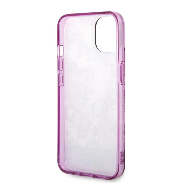 Guess PC/TPU IML Case With Double Layer Electroplated Camera Outline & Toile De Jouy For iPhone 14 - Fuschia [ GUHCP14SHGPLHF ] - SW1hZ2U6MTM4MzE2NQ==