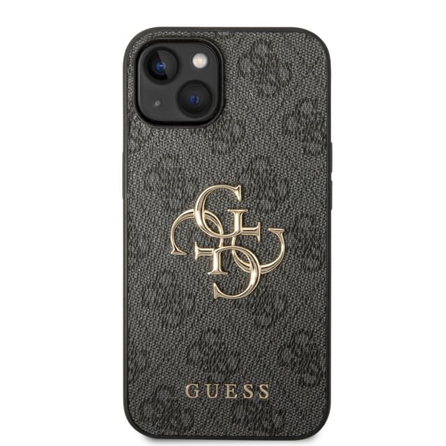 Guess PU 4G Big Metal Logo Hard Case for iPhone 14 (6.1") - Gray [ GUHCP14S4GMGGR ] - SW1hZ2U6MTM4MzQxMQ==