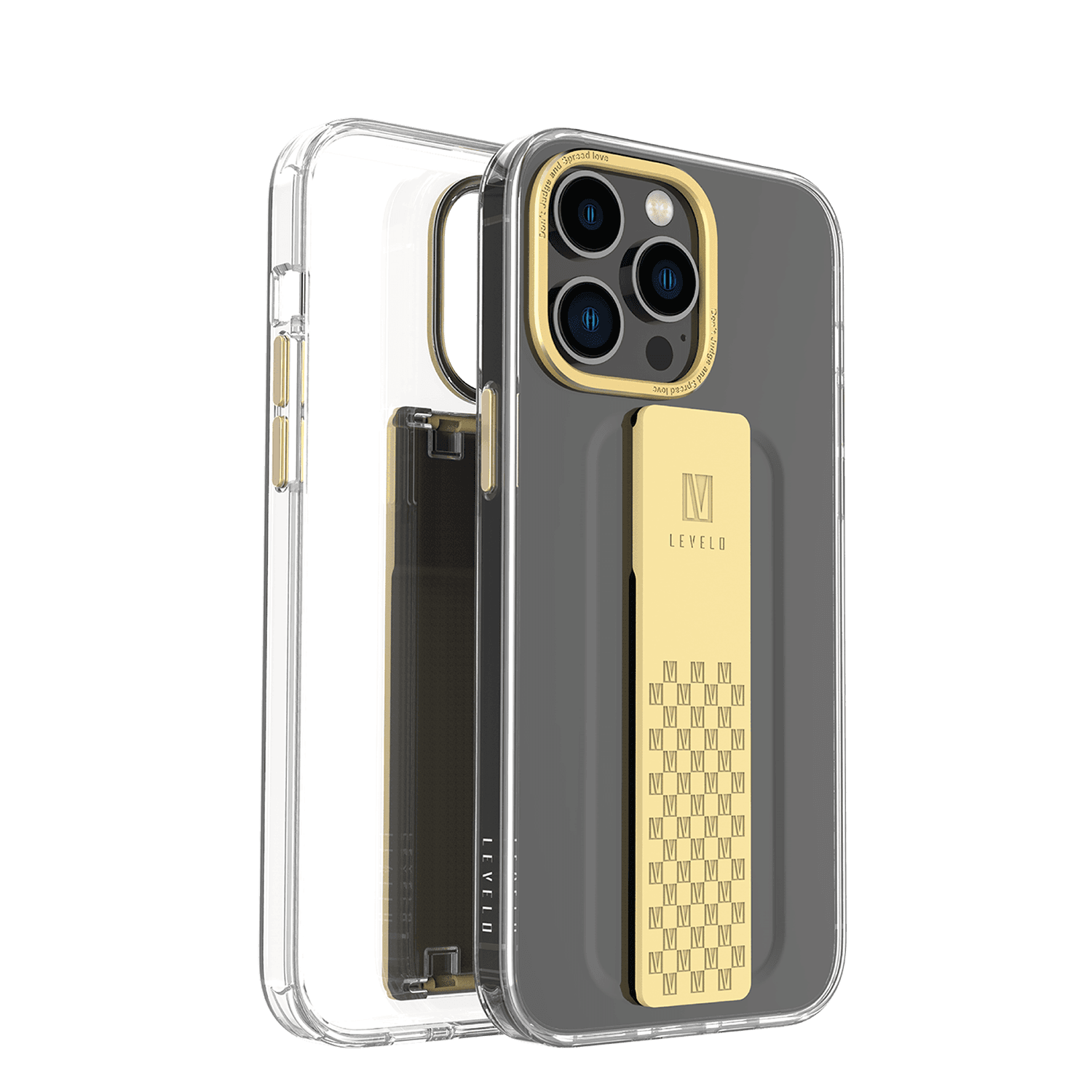 Levelo Graphia iPhone 14 Pro Max IMD Clear Case - Champagne Gold [ LVLGRAPHIA14PM-CHAMPGD ]