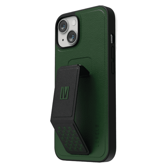 Levelo Morphix Gripstand iPhone 14 Plus PU Leather Case - Forest Green [ LVLMORPHIX14M-FTGN ] - SW1hZ2U6MTM5NDM5NQ==