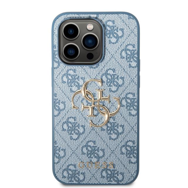 Guess PU 4G Big Metal Logo Hard Case for iPhone 14 Pro (6.1") - Blue [ GUHCP14L4GMGBL ] - SW1hZ2U6MTM4NDY1NQ==