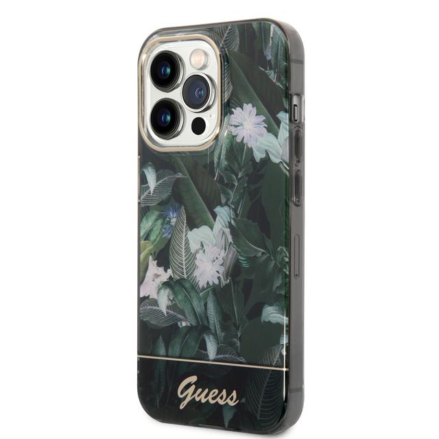 Guess PC/TPU IML Case With Double Layer Electroplated Camera Outline & Toile De Jouy For iPhone 14 Pro Max - Green [ GUHCP14XHGJGHA ] - SW1hZ2U6MTM4NTUwMw==