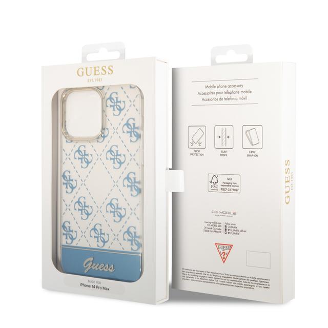 Guess 4G Electro Script Hard Case for iPhone 14 Pro Max (6.7") - Blue [ GUHCP14XHG4MHB ] - SW1hZ2U6MTM4NTc3MQ==