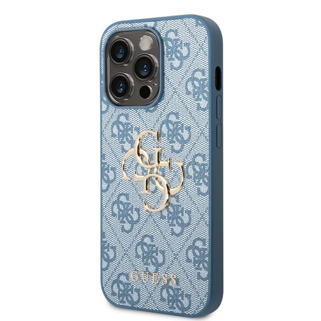 Guess PU 4G Big Metal Logo Hard Case for iPhone 14 Pro Max (6.7") - Blue [ GUHCP14X4GMGBL ] - SW1hZ2U6MTM4NTg3Mg==