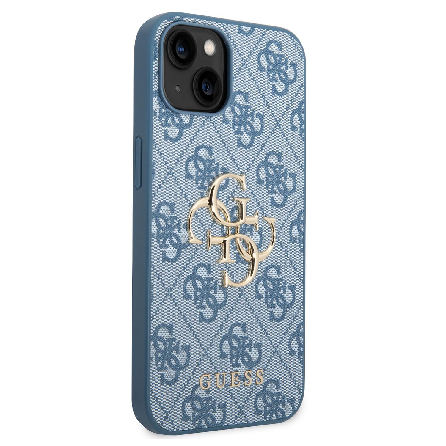 Guess PU 4G Big Metal Logo Hard Case for iPhone 14 Plus (6.7") - Blue [ GUHCP14M4GMGBL ]