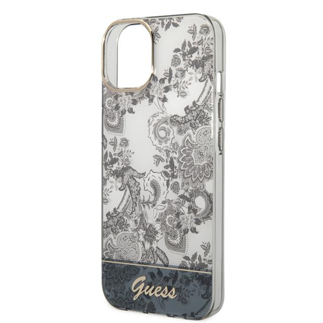 Guess PC/TPU IML Case With Double Layer Electroplated Camera Outline & Toile De Jouy For iPhone 14 Plus - Grey [ GUHCP14MHGPLHG ] - SW1hZ2U6MTM4NjIyOQ==