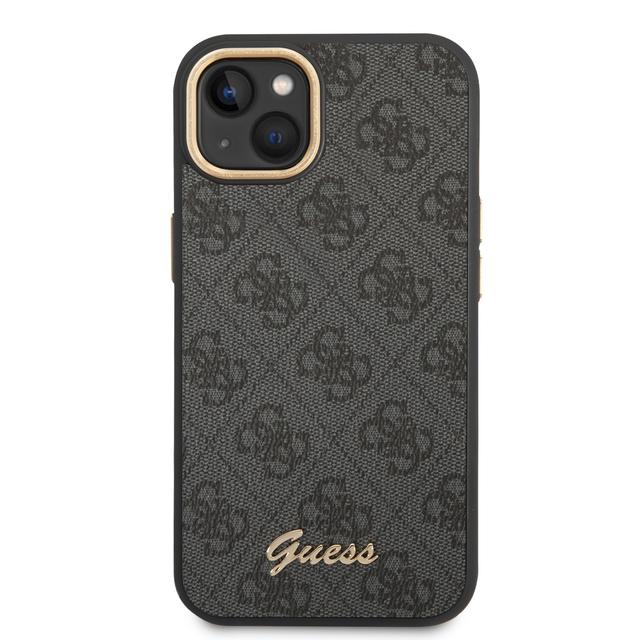 Guess PC/TPU 4G PU Case With Metal Camera Outline & Buttons For iPhone 14 Plus - Black [ GUHCP14MHG4SHK ] - SW1hZ2U6MTM4NjM0Mg==