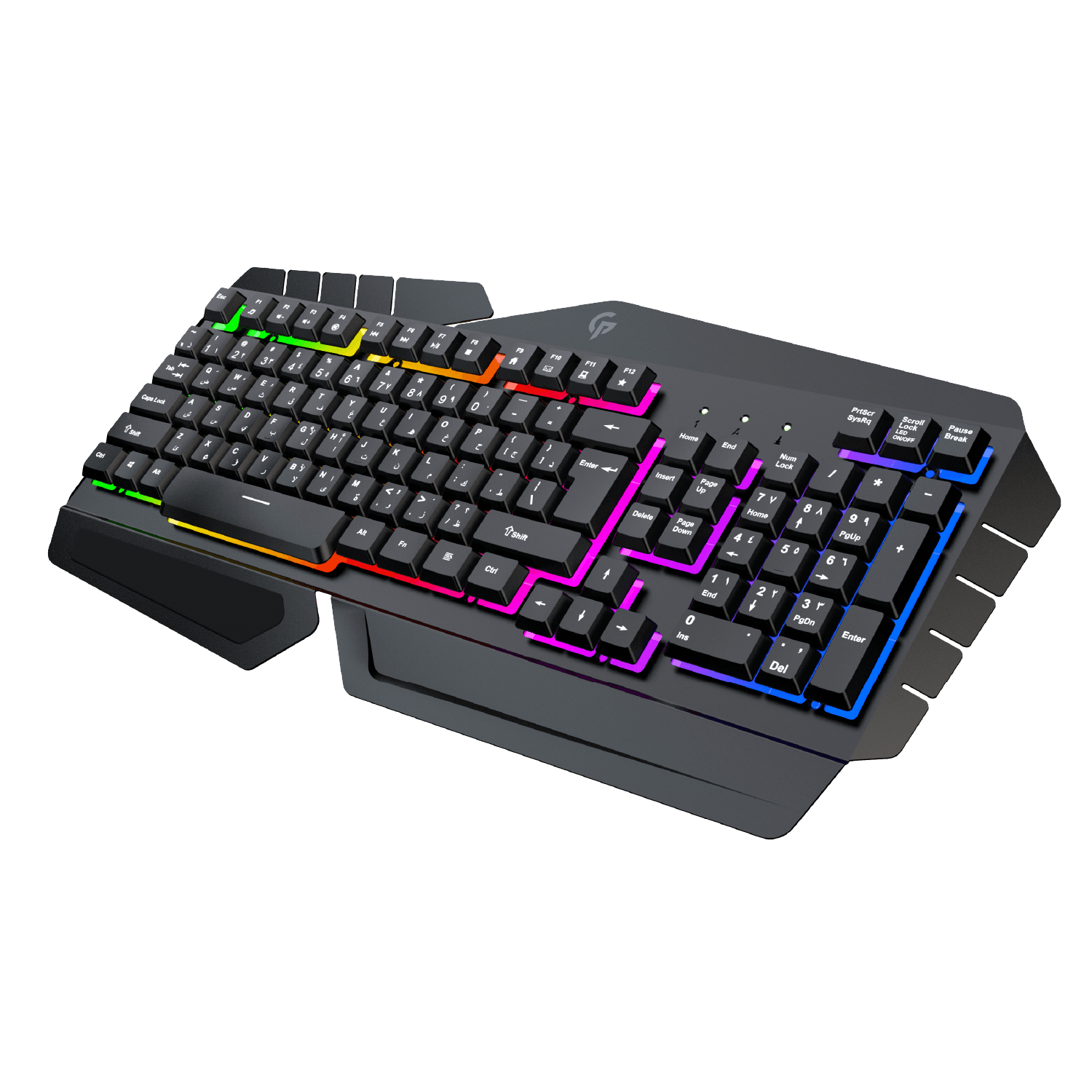 لوحة مفاتيح قيمنق عربي انجليزي سلكية معدن بورودو Porodo Gaming Metal Frame Keyboard