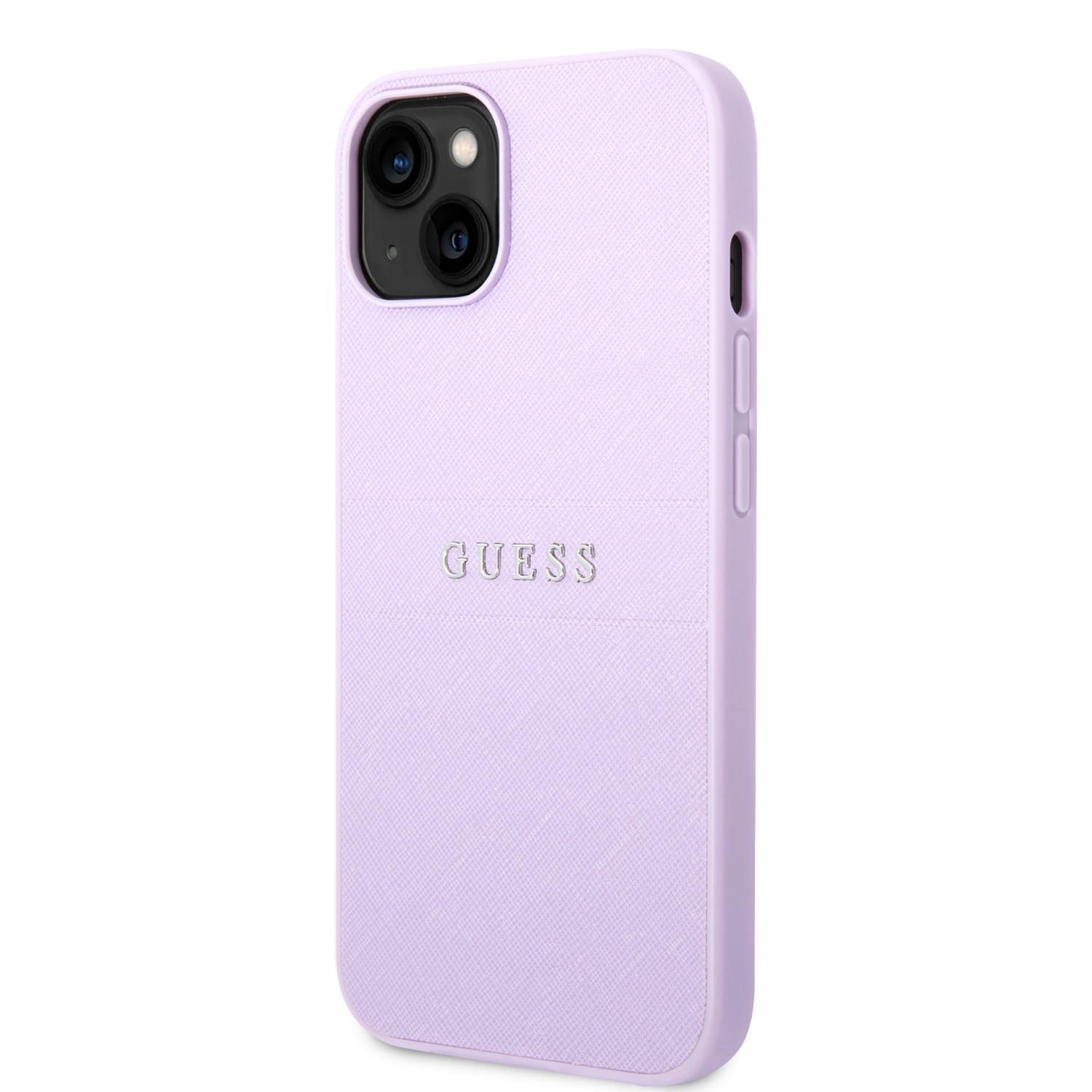 Guess PU Saffiano Hard Case for iPhone 14 Plus (6.7") - Purple [ GUHCP14MPSASBPU ]