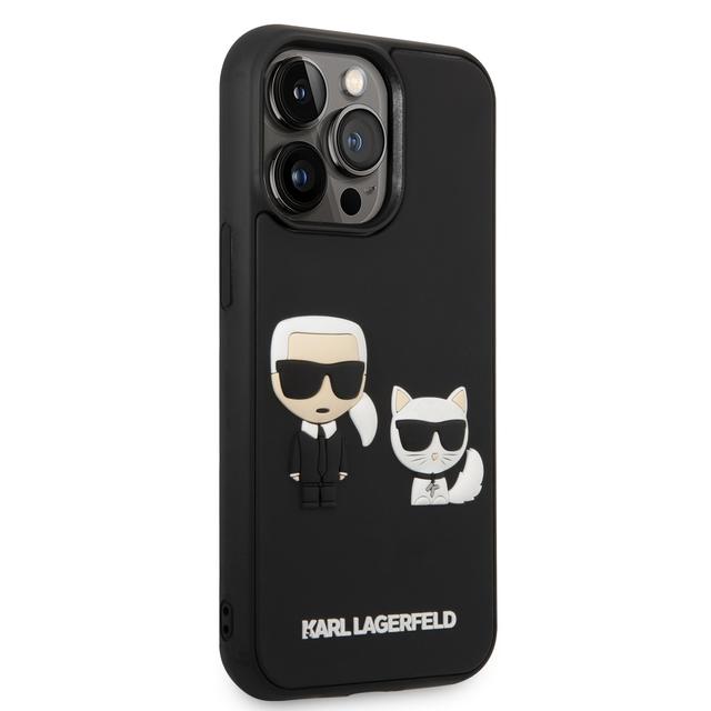 كفر جوال ايفون 14 برو ثري دي رابر لون أسود من كارل لاغرفيلد Karl Lagerfeld 3D Rubber Karl & Choupette Hard Case for iPhone 14 Pro - SW1hZ2U6MTM5MDIwMQ==