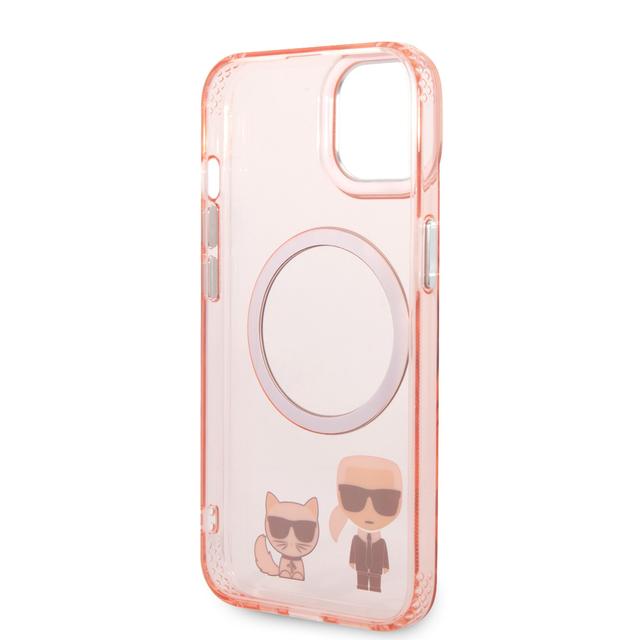 Karl Lagerfeld Magsafe PC/TPU Case With Ring For iPhone 14 Plus - Pink [ KLHMP14MHKCP ] - SW1hZ2U6MTM5MTcxMA==