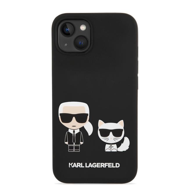 كفر جوال ايفون 14 بلس سيليكون ناعم لون أسود من كارل لاغرفيلد Karl Lagerfeld Liquid Silicone Karl & Choupette Case for iPhone 14 Plus - SW1hZ2U6MTM5MTg2NA==