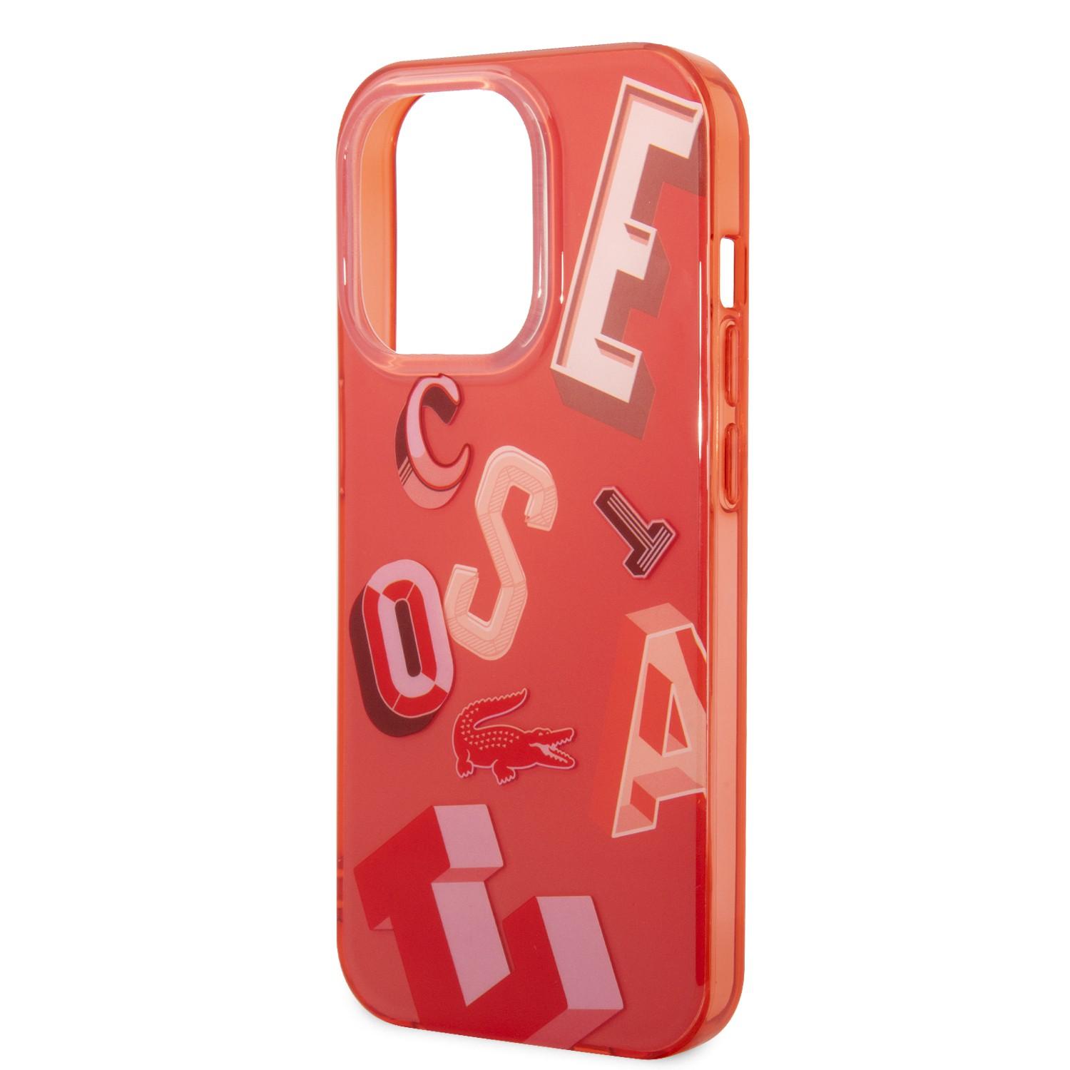 كفر حماية ايفون 14 برو أحمر لاكوست Lacoste HC IML Double Layer & Dyed Bumper Lettrines Case For iPhone 14 Pro Red