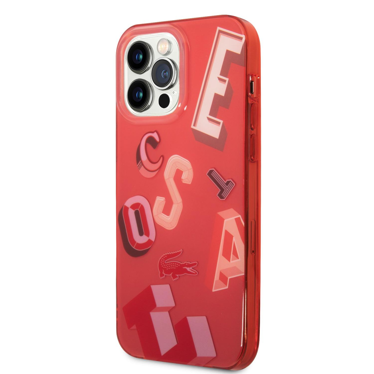 Lacoste HC IML Double Layer & Dyed Bumper Lettrines Case For iPhone 14 Pro Max - Red [ LCHCP14XULER ]