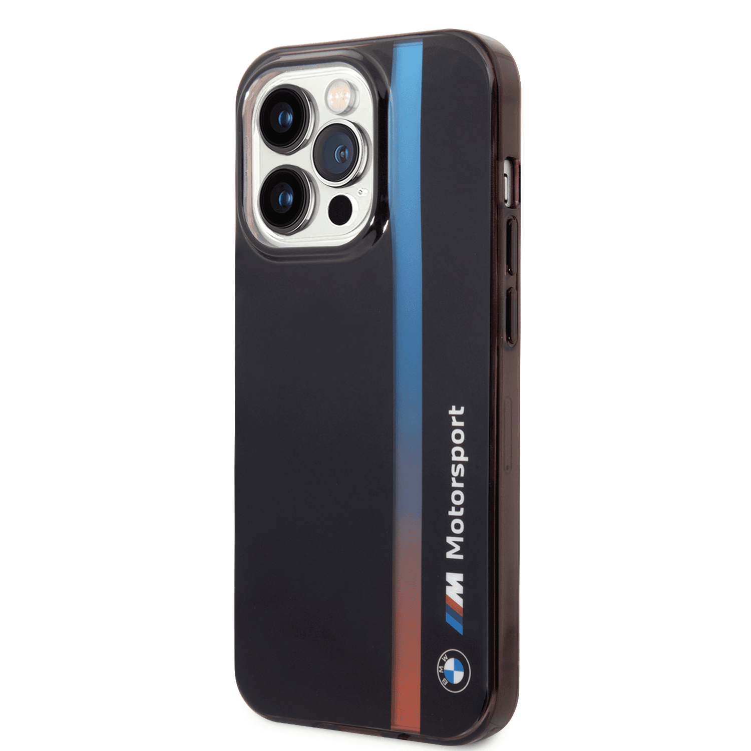 BMW Motorsport Collection PC/TPU IML Case With Printed Tricolor Fading Stripe For iPhone 14 Pro Max - Black [ BMHCP14X22HVGV ]