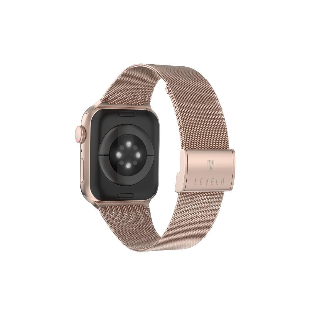 Levelo Double Milanese Watch Strap For Apple Watch 38 / 40 / 41mm - Retro Golden [ LVLMILSTP41-RTGD ]