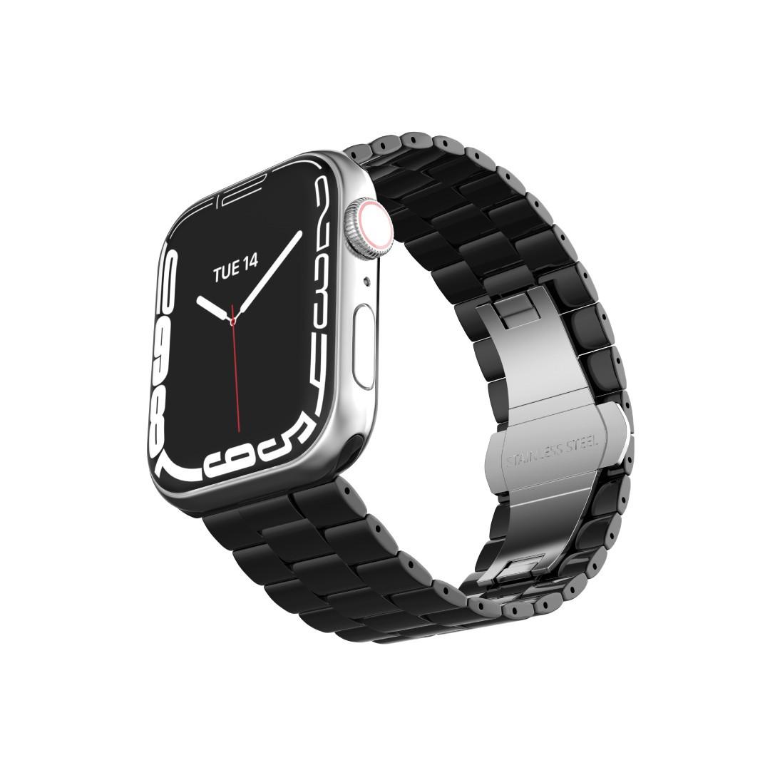 Levelo Enigma Ceramic Watch Strap For Apple Watch 38 / 40 / 41mm - Black [ LVLENIGMA41-BK ]