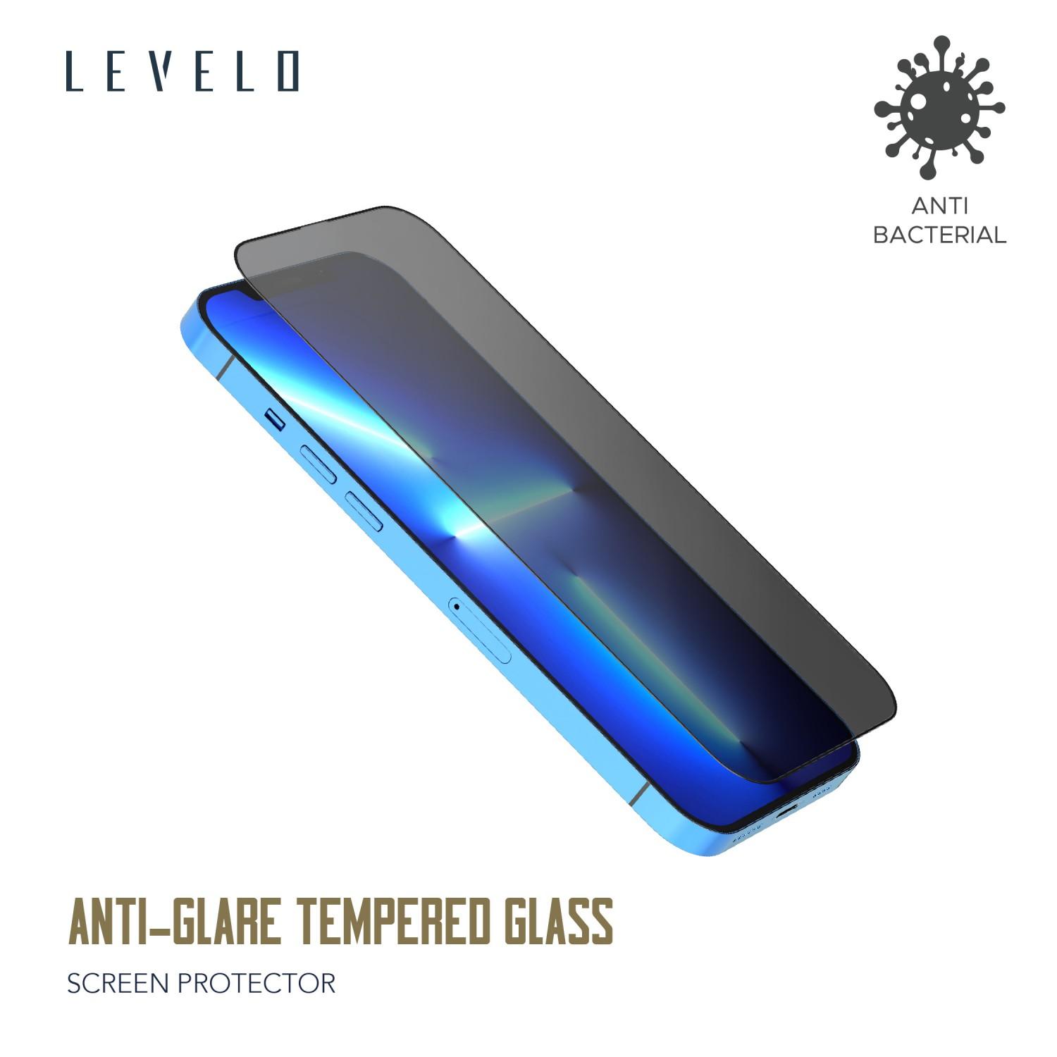 Levelo Anti-Glare Tempered Glass Screen Protector For iPhone 13 Pro Max - Black [ 358029-BK ]