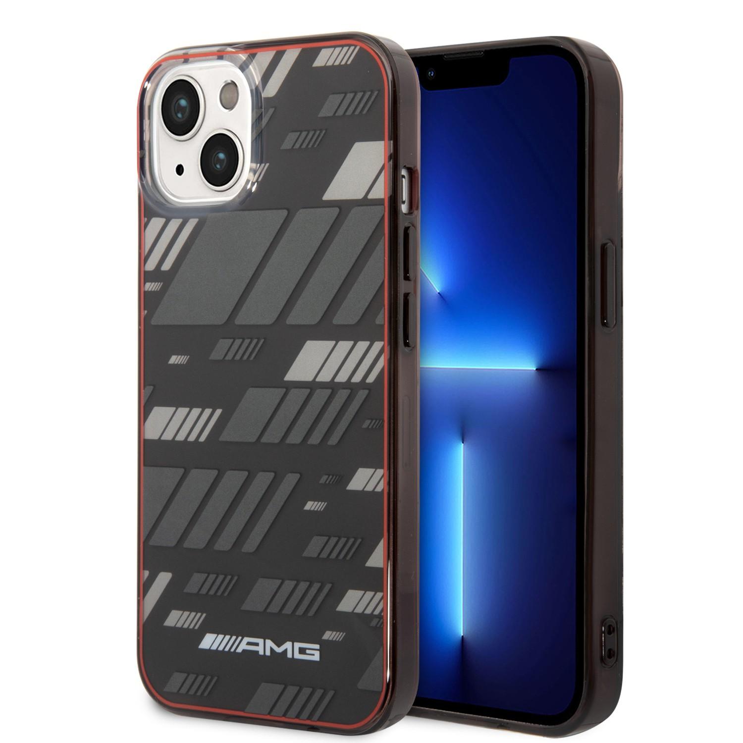 كفر ايفون 14 مرسيدس اي ام جي أسود وأحمر AMG Double Layer Case For iPhone 14