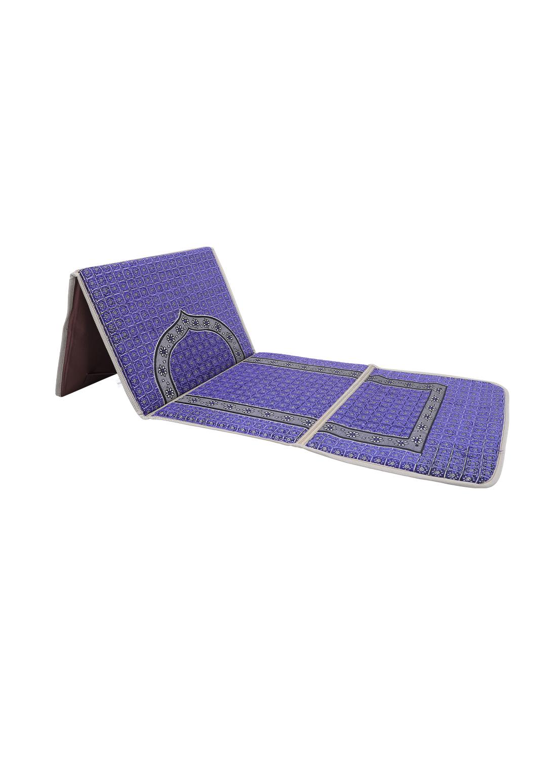 سجادة صلاة كرسي قابلة للطي نور أزرق NOOR-1 Foldable Prayer Mat and Backrest