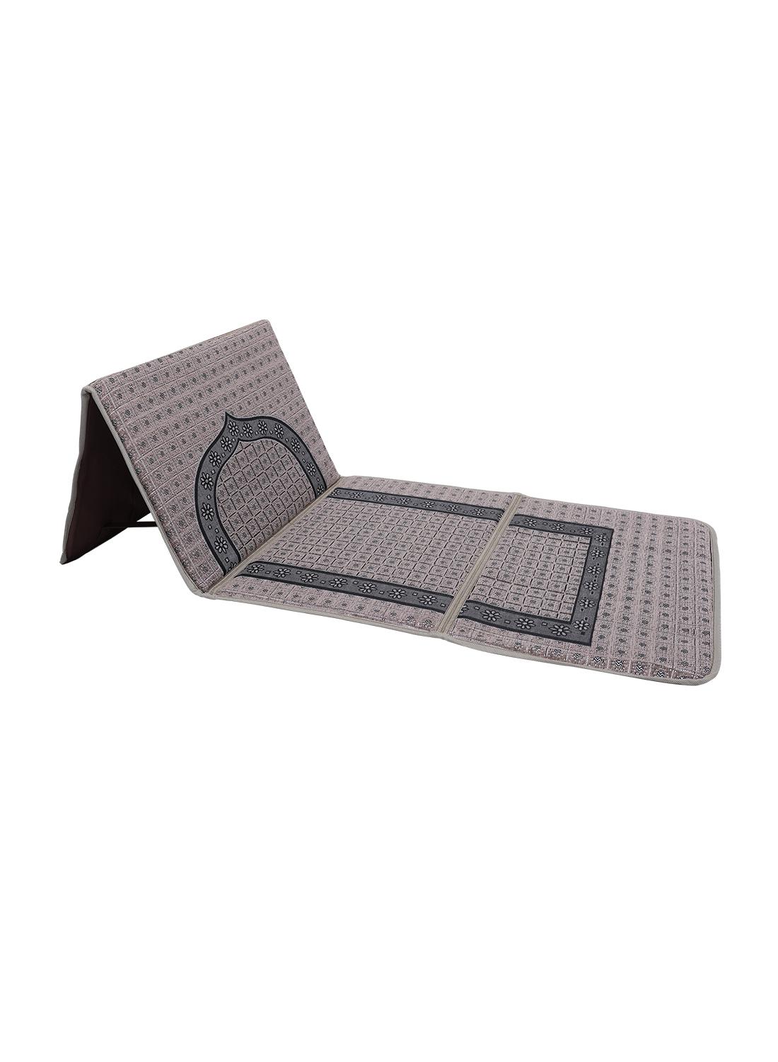 سجادة صلاة كرسي قابلة للطي نور رصاصي NOOR-1 Foldable Prayer Mat and Backrest