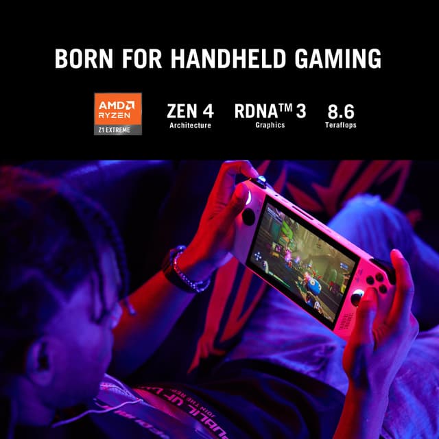 جهاز العاب محمول وحدة تحكم بنظام ويندوز اسوس روج آلي 7 بوصة 120 هرتز Asus ROG Ally Gaming Handheld