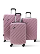 Para John 3-Piece Hard Side Abs Luggage Trolley Set 20/24/28 Inch Pink - 689891