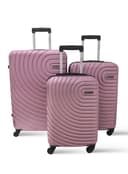 Para John 3-Piece Hard Side Abs Luggage Trolley Set 20/24/28 Inch Pink - 689893