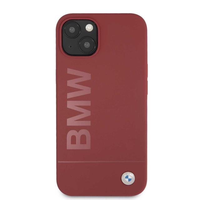 BMW Liquid Silicone Case Tone On Tone Metal Logo For iPhone 13 (6.1") - Red [ BMHCP13MSLBLRE ] - SW1hZ2U6MTM2NDUzNg==